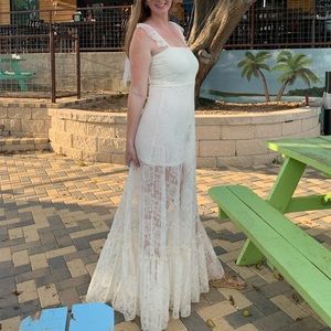 White long laced dress